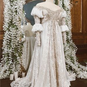 Designer Daddy Ever After Elegant Lace Off-Shoulder Gown Cosplay Wedding